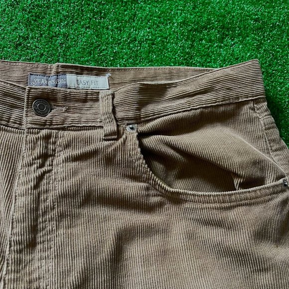 St. John's Bay Men's Straight Leg Easy Fit Brown Y2K Corduroy  Pants Size 36 - Picture 6 of 11